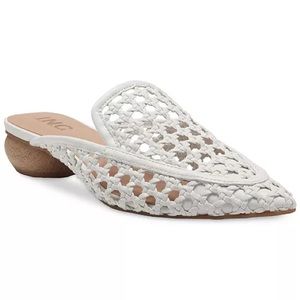 NEW Without Box * I.N.C. for Macy's * Vegan * White Jalissa Mules